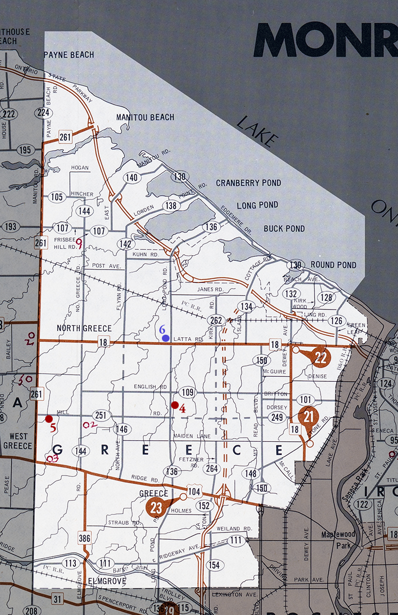 Town of Greece Highway Map 1978